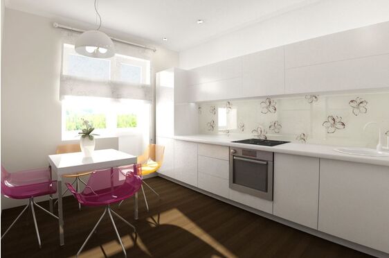 Дизайн угловой малогабаритной кухни