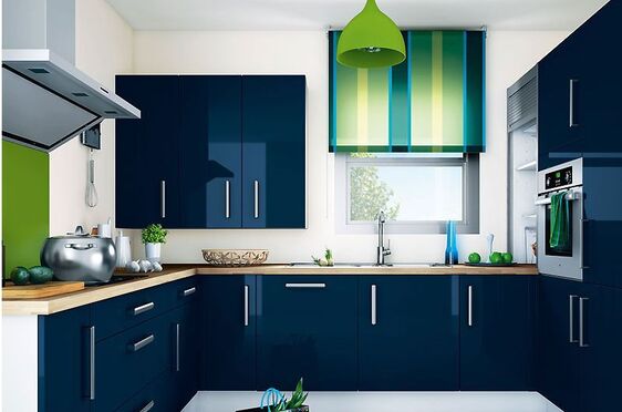 Бирюзовая кухня в интерьере прохладных оттенков
